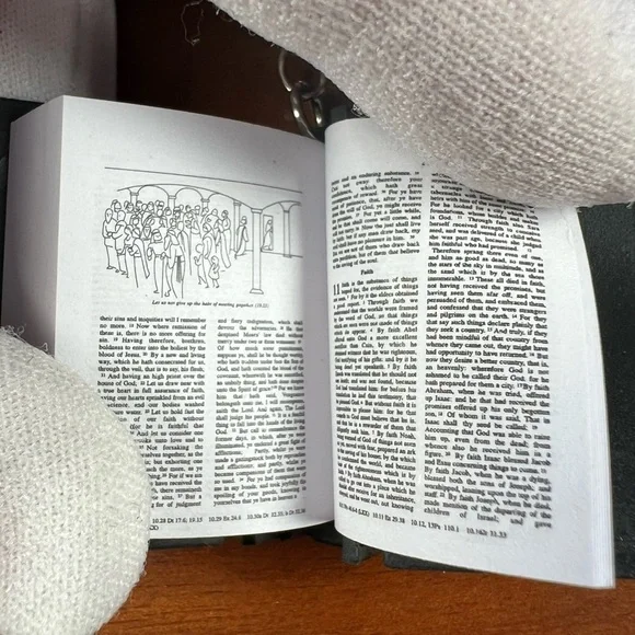 Bible Bear Bag Purse Charm, Brown and White Cord Tassel - Picture 3 of 4